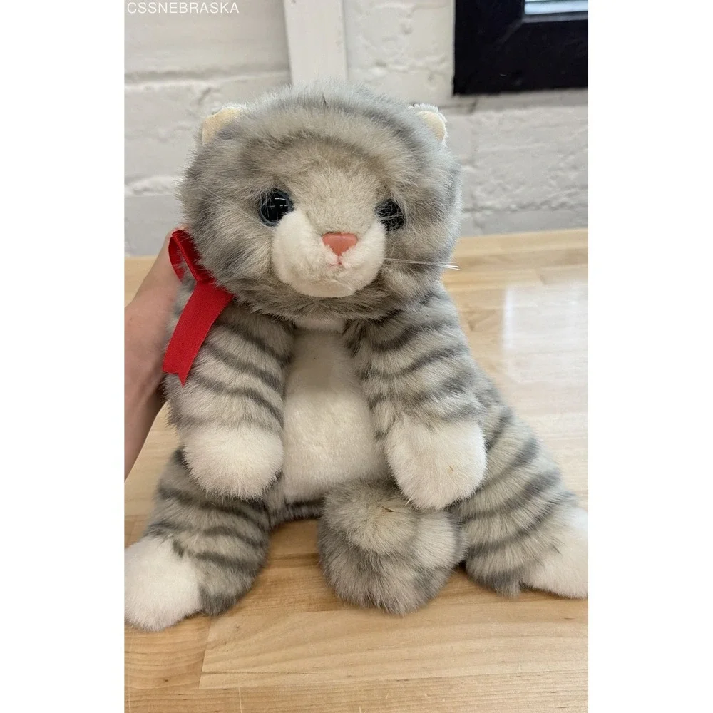 Ty Classic Grey Tabby Cat Plush Silver 22 Inch Stuffed Animal 1999 Vintage